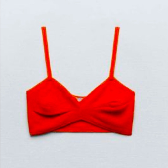 ZARA 💥NEW💥beautiful crochet detailed bralette in burnt orange Size Medium - Picture 1 of 8